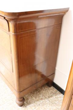 19th Century Italian Charles X Inlaid Walnut Antique Chest of Drawers Restored - 4194859