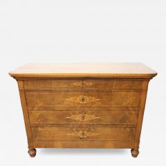 19th Century Italian Charles X Inlaid Walnut Antique Chest of Drawers Restored - 4195097