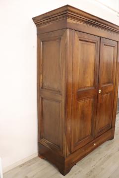 19th Century Italian Charles X Solid Walnut Antique Wardrobe or Armoire - 2999524