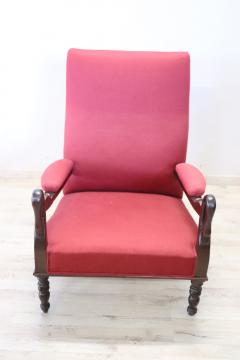 19th Century Italian Charles X Walnut Antique Armchair - 2680334