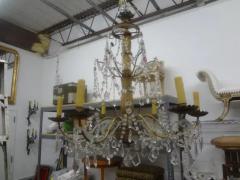 19th Century Italian Genovese Giltwood and Crystal Chandelier - 3938512