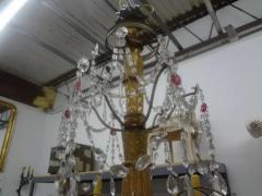 19th Century Italian Genovese Giltwood and Crystal Chandelier - 3938523