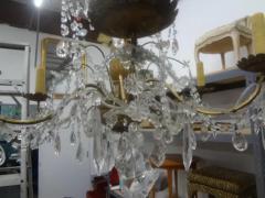 19th Century Italian Genovese Giltwood and Crystal Chandelier - 3938552