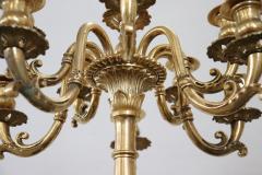 19th Century Italian Gilt Bronze Pair of Antique Candelabras with Twelve Lights - 3615249