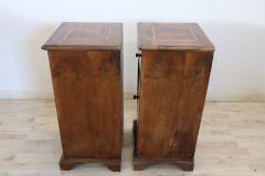 19th Century Italian Inlaid Walnut Pair of Antique Nightstands - 3376616