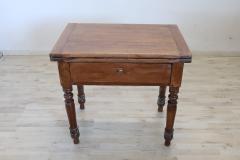 19th Century Italian L Philippe Kitchen Table in Poplar Wood with Opening Top - 3366347