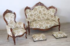 19th Century Italian Louis Philippe Antique Living Room Set or Salon Suite - 2600628