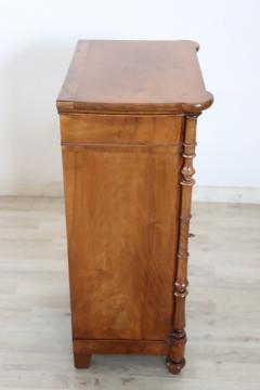 19th Century Italian Louis Philippe Antique Nightstand in Solid Walnut - 3582257