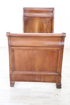 19th Century Italian Louis Philippe Antique Walnut Single Bed - 3080949
