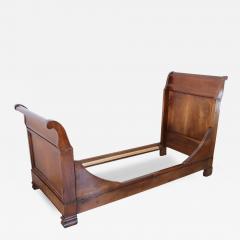 19th Century Italian Louis Philippe Antique Walnut Single Bed - 3082729