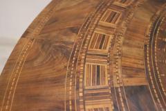 19th Century Italian Louis Philippe Inlaid Walnut Antique Round Center Table - 2691983