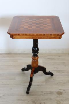 19th Century Italian Louis Philippe Inlay Walnut Chess Table or Side Table - 2670485