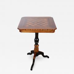 19th Century Italian Louis Philippe Inlay Walnut Chess Table or Side Table - 2673342
