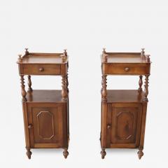 19th Century Italian Louis Philippe Pair of Antique Nightstands in Solid Walnut - 3660974