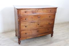 19th Century Italian Louis Philippe Solid Walnut Antique Chest of Drawers - 3914336