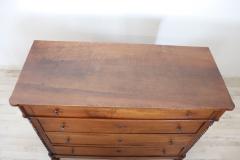 19th Century Italian Louis Philippe Solid Walnut Antique Chest of Drawers - 3914343