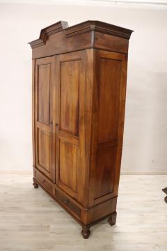 19th Century Italian Louis Philippe Solid Walnut Antique Wardrobe or Armoire - 2963094