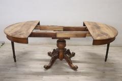 19th Century Italian Louis Philippe Solid Walnut Round Extendable Dining Table - 3894844