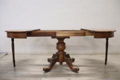 19th Century Italian Louis Philippe Solid Walnut Round Extendable Dining Table - 3894845