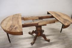 19th Century Italian Louis Philippe Solid Walnut Round Extendable Dining Table - 3894846