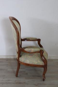 19th Century Italian Louis Philippe Walnut Armchair - 2528425