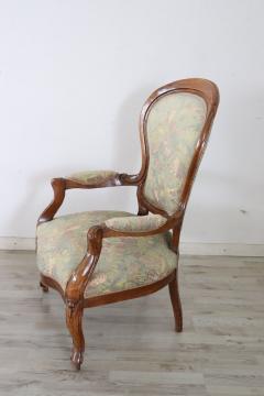 19th Century Italian Louis Philippe Walnut Armchair - 2528427