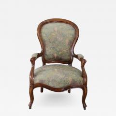 19th Century Italian Louis Philippe Walnut Armchair - 2530193