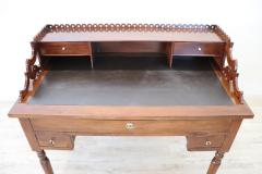 19th Century Italian Louis Philippe Walnut Wood Writing Desk - 3080834