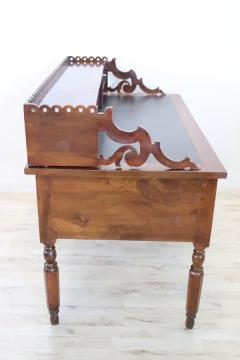 19th Century Italian Louis Philippe Walnut Wood Writing Desk - 3080835