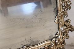 19th Century Italian Louis XV Style Carved Wood and Mecca Large Wall Mirror - 2205716