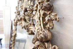 19th Century Italian Louis XV Style Carved Wood and Mecca Large Wall Mirror - 2205720