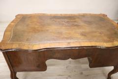 19th Century Italian Louis XV Style Walnut Large Writing Desk - 2305493