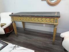 19th Century Italian Louis XVI Style Painted And Parcel Gilt Console Table - 3649870