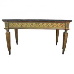 19th Century Italian Louis XVI Style Painted And Parcel Gilt Console Table - 3649999