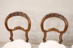 19th Century Italian Louis philippe Carved Walnut Set of Four Antique Chairs - 3968685