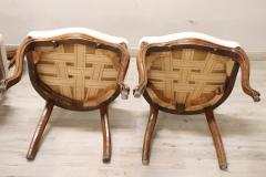 19th Century Italian Louis philippe Carved Walnut Set of Four Antique Chairs - 3968694