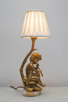 19th Century Italian Napoleon III Gilt Bronze Figural Lamp with Cherub - 4045268