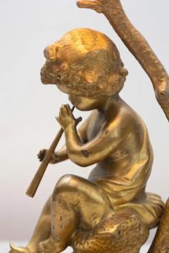 19th Century Italian Napoleon III Gilt Bronze Figural Lamp with Cherub - 4045269