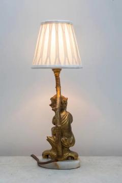 19th Century Italian Napoleon III Gilt Bronze Figural Lamp with Cherub - 4045270