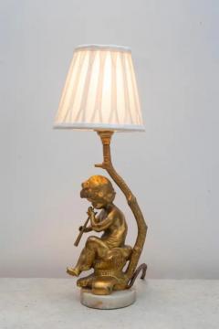 19th Century Italian Napoleon III Gilt Bronze Figural Lamp with Cherub - 4045271