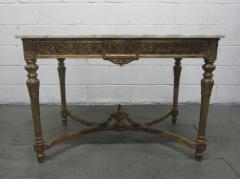 19th Century Italian Neoclassical Gilt Carved Marble Top Table - 1017426