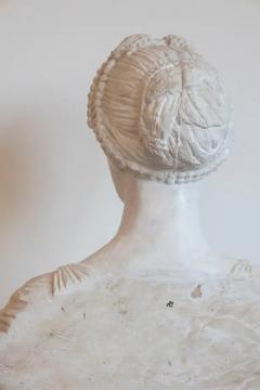 19th Century Italian Neoclassical Plaster Bust of a Roman Woman - 4012370