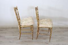 19th Century Italian Pair of Gilded Wood Chiavari Chairs with Vienna Straw - 2728510