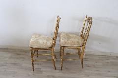 19th Century Italian Pair of Gilded Wood Chiavari Chairs with Vienna Straw - 2728511