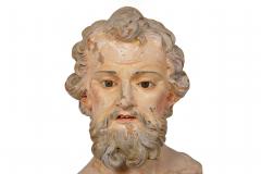 19th Century Italian Polychromed Terracotta Bust of a Saint - 4788182