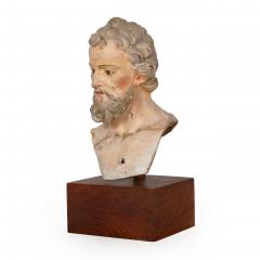 19th Century Italian Polychromed Terracotta Bust of a Saint - 4788186