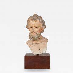19th Century Italian Polychromed Terracotta Bust of a Saint - 4790099