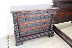 19th Century Italian Renaissance Style Carved Walnut Bedroom Set Five Pieces - 2230980