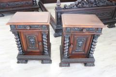 19th Century Italian Renaissance Style Carved Walnut Bedroom Set Five Pieces - 2230989