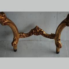 19th Century Italian Rococo Style Wall Mount Giltwood Marble Console Table - 3529371